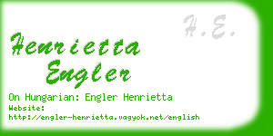 henrietta engler business card